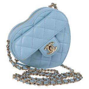 Pre Loved chanel Women Blue Shoulder Bags